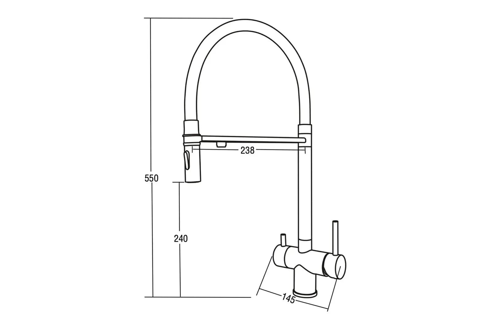Кухонный смеситель ARONA  ARM 309 BLACK