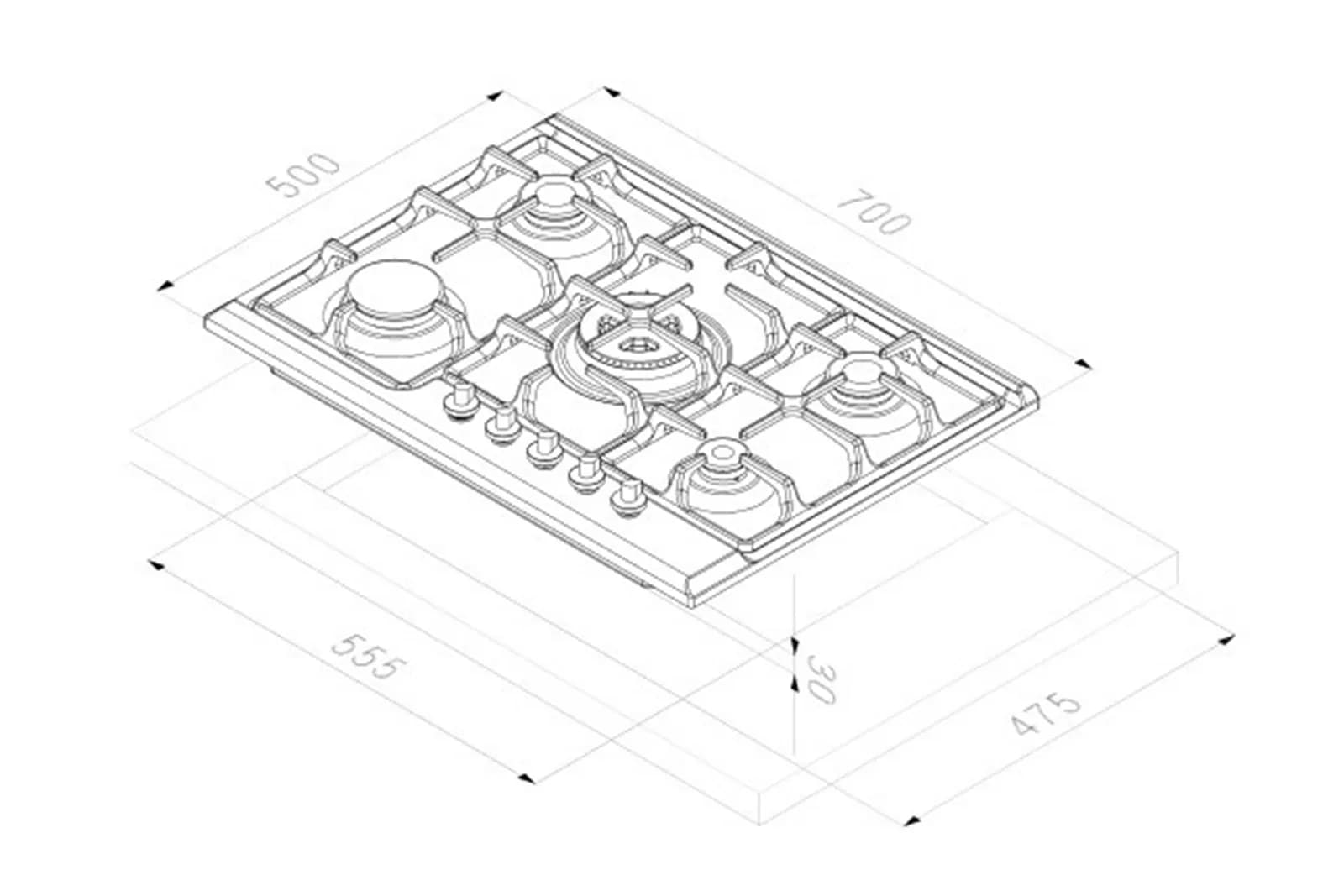 KORTING газовая варочная HG 7115 CTRN