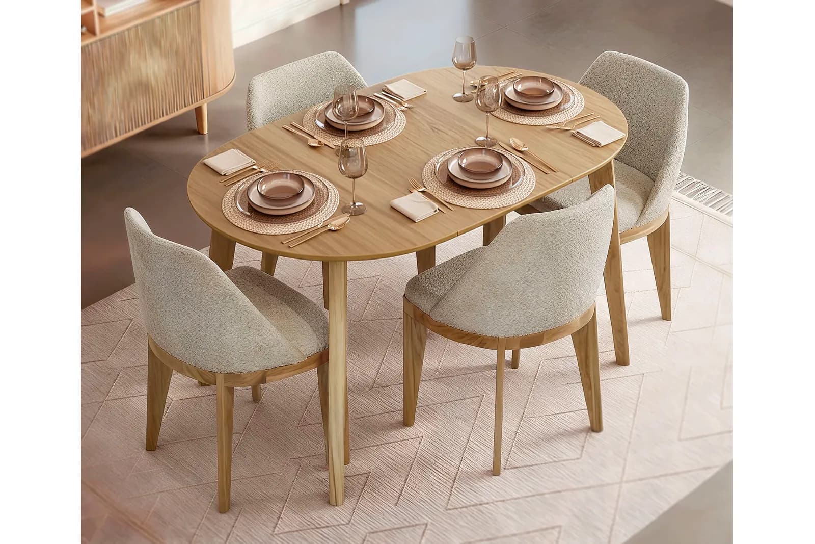 LEVOX IVORY WOOD стол раскладной 90/170 см (дуб натуральный)