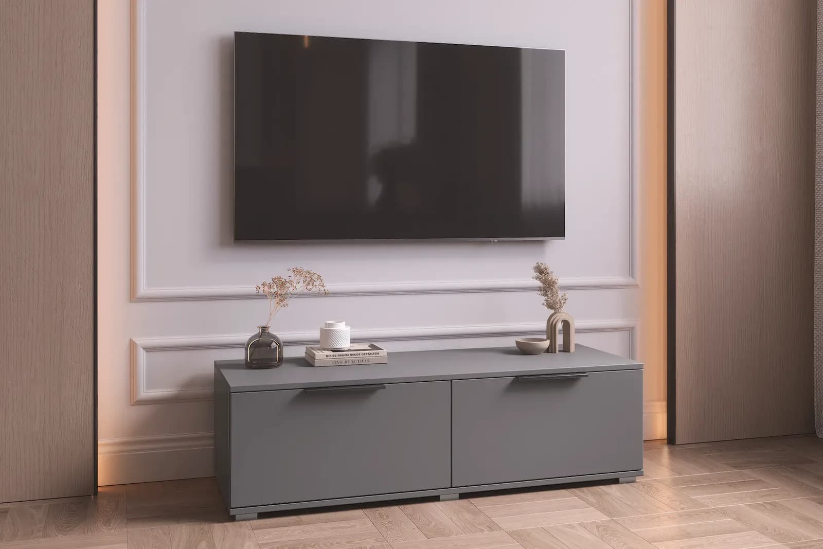 ПРАЙМ тумба 120×35 см (серый графит)